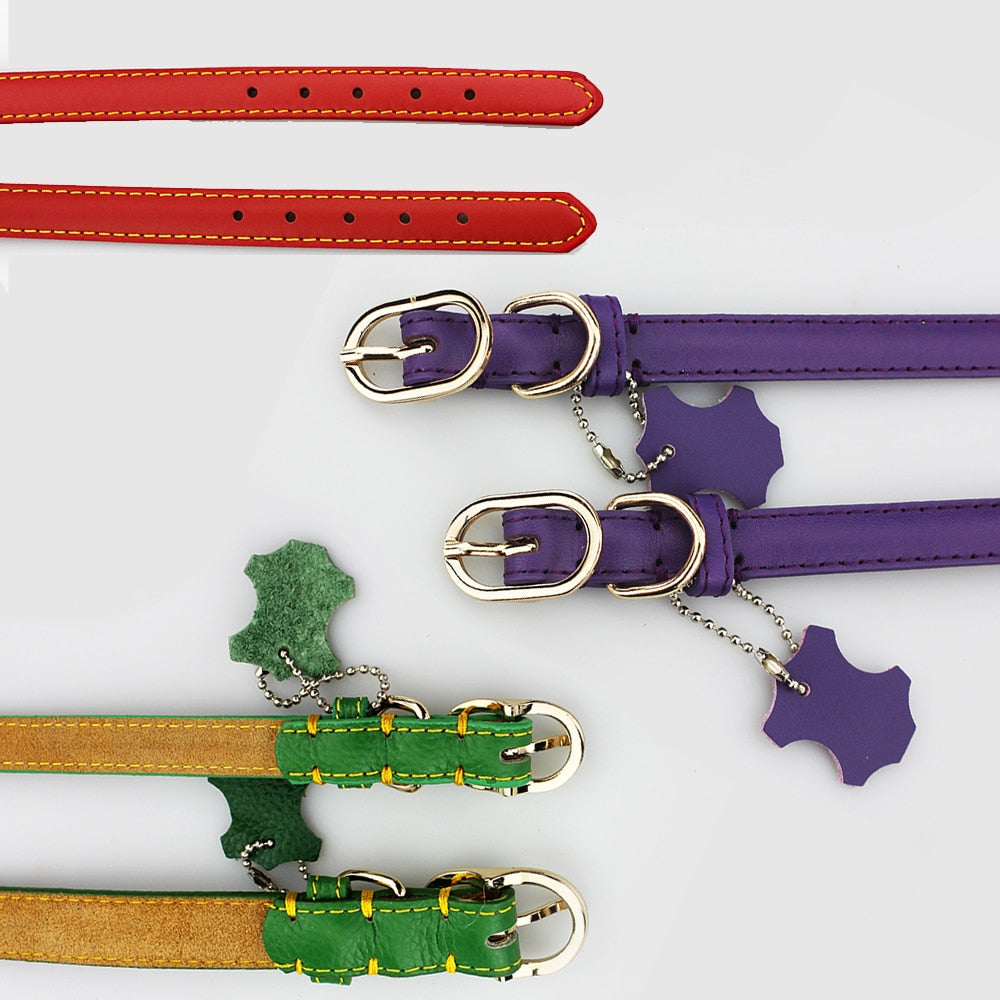 Genuine Leather Collar For Large Small Pet