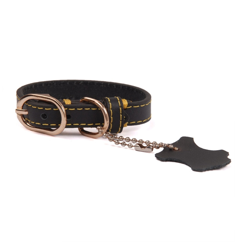 Genuine Leather Collar For Large Small Pet
