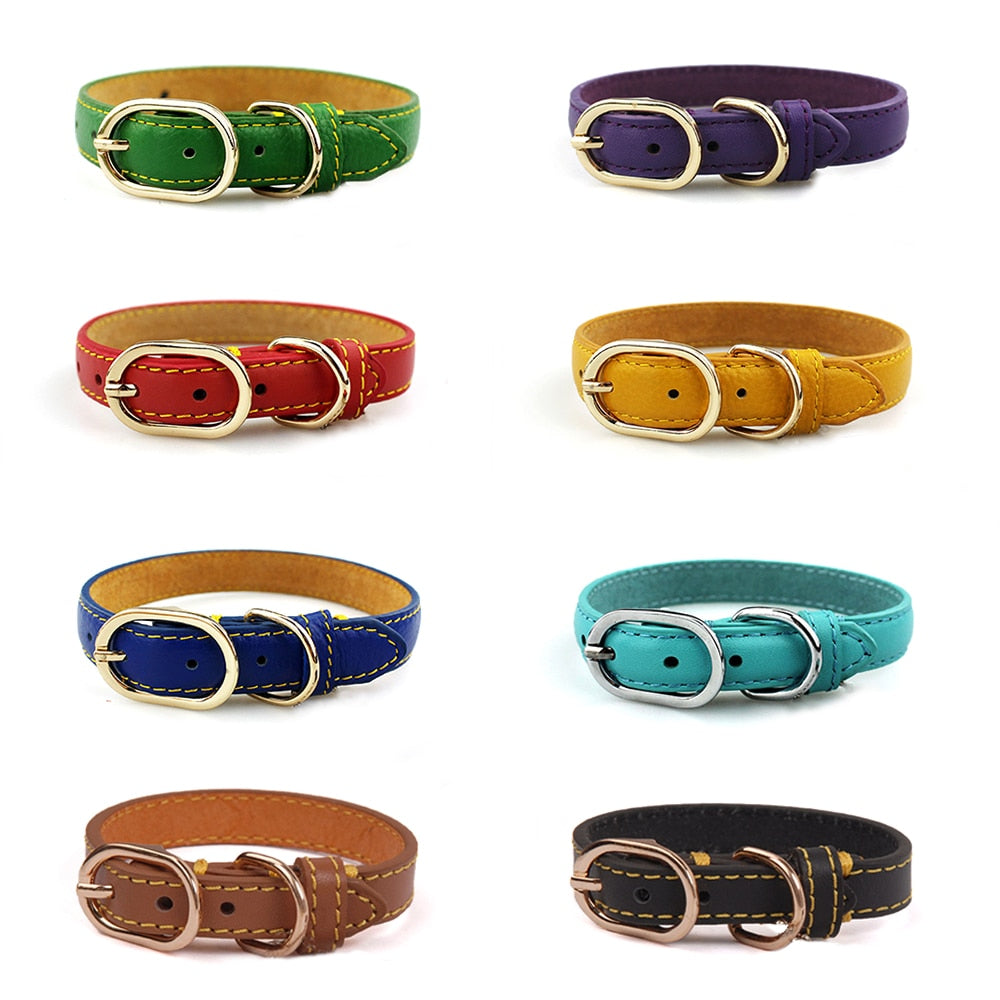 Genuine Leather Collar For Large Small Pet