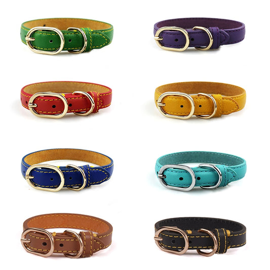Genuine Leather Collar For Large Small Pet