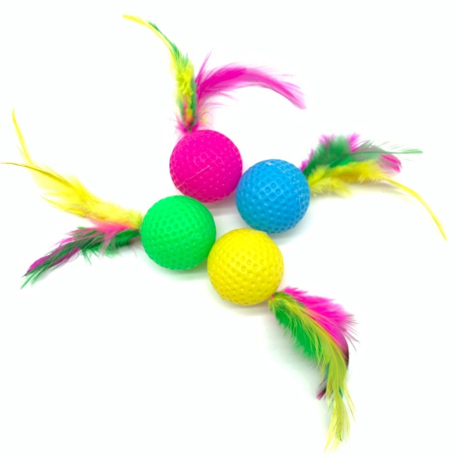 Plastic Golf Ball with Feather (6 pcs)
