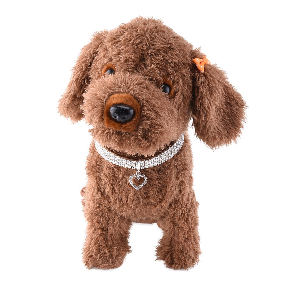 Heart-Shaped Whinestone Pet Collar
